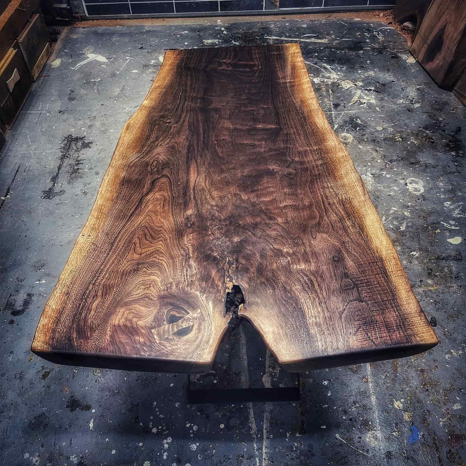 handcrafted black walnut crotch coffee table with rich natural figure